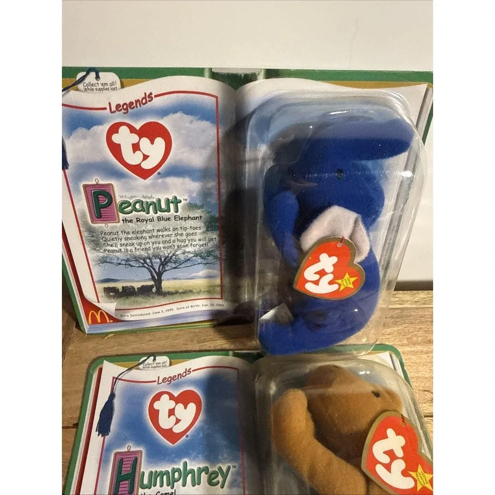 VTG McDonalds Ty Teenie Beanie Babies 2000 Legends Peanut Chilly Humphrey Set /3
